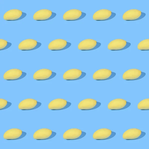 Patrón Inconsútil Compuesto Por Frutos Mango Con Sombra Derecha Aislado — Foto de Stock