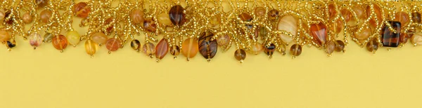 Women Jewelry Woven Multi Colored Beads Decorative Glass Leaves Isolated — Fotografia de Stock