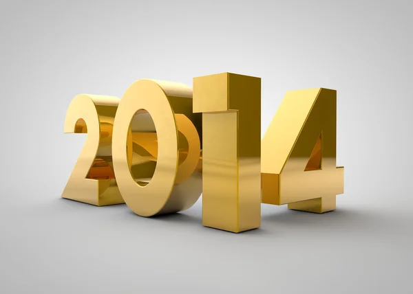 2014 gold text — Stock Photo, Image