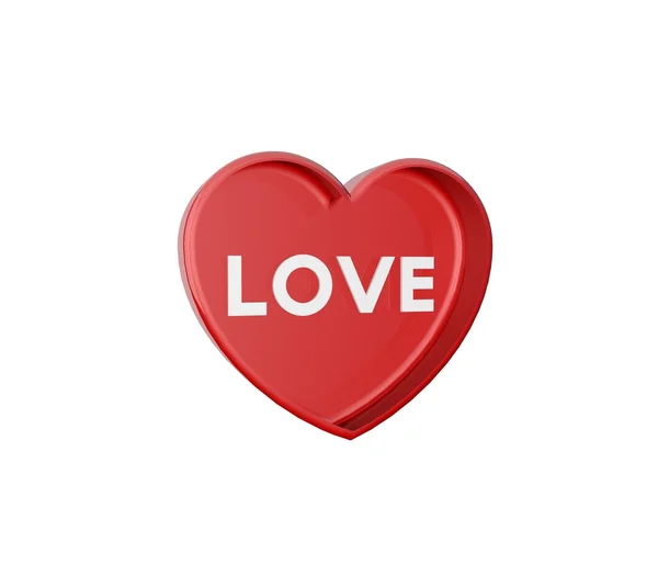 Slovo láska uvnitř srdce — Stock fotografie