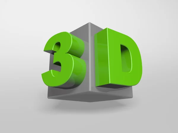 3D kavramı kelime küpü — Stok fotoğraf