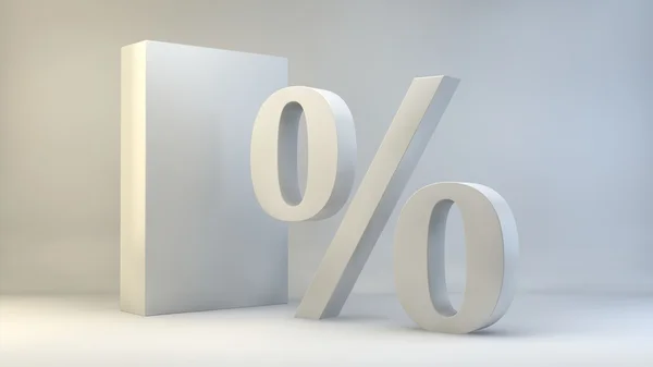 Concept percent on white background. 3D illustration — Stock Photo, Image