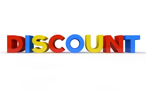 Concept of discount in colorful colors. 3D illustration — Stock Photo, Image