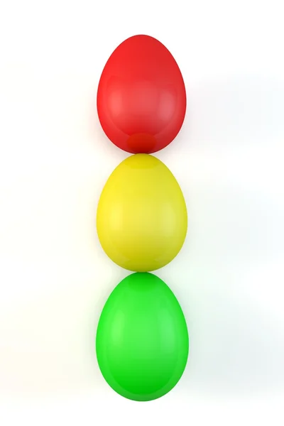 The concept of  traffic light of eggs — Stock Photo, Image