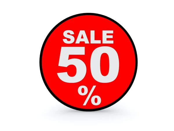 White fifty percent off. Discount. 3D illustration. — Stock Photo, Image