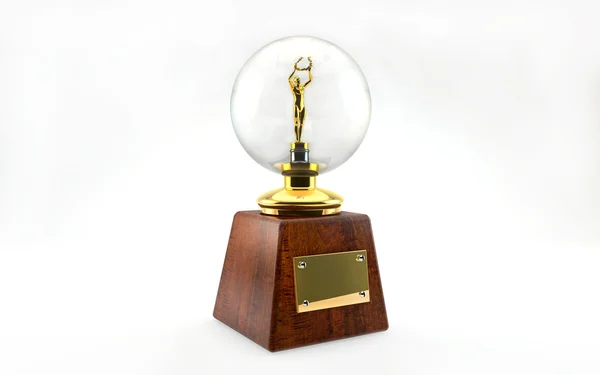 Troféu dourado isolado sobre fundo branco — Fotografia de Stock