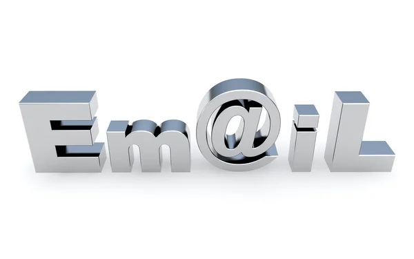E-Mail-Zeichen-Symbol auf dem weißen. 3D-Illustration — Stockfoto
