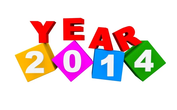3D 2014 Happy New Year background — Stock Photo, Image