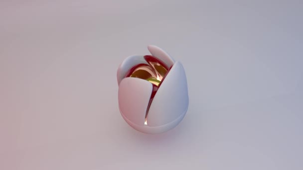 Beautiful blossoming flower of ceramics. 3D illustration — Stock Video