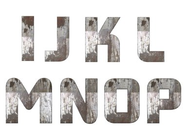 İngilizce alfabe, sayı ve işaretler izole, grungy 