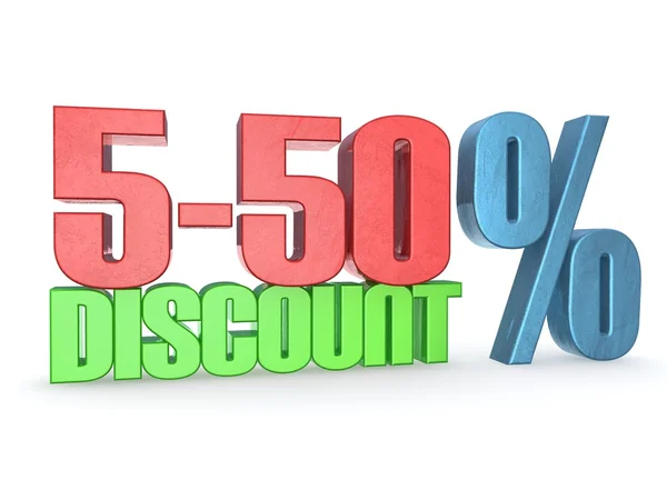 Concept of sale. Discount  percent off. 3D illustration. — Stock Photo, Image