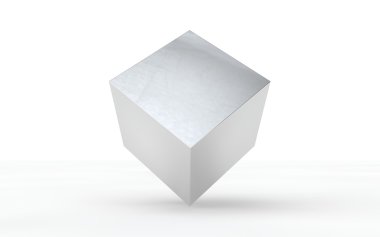Gümüş, parlak 3D küp için grafik tasarım yapabilirsiniz