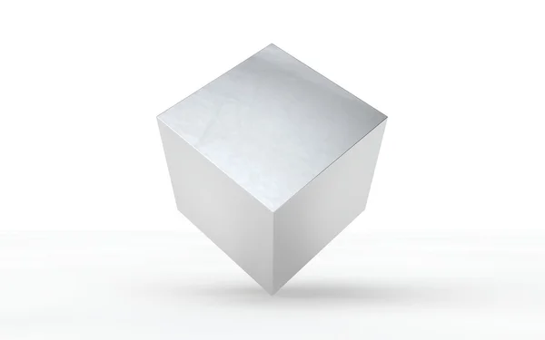 3D plata, cubo brillante para el diseño gráfico, usted puede —  Fotos de Stock