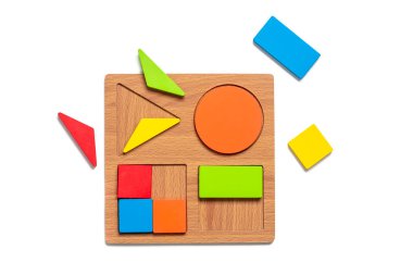 Set of shape Montessori style toys Children wooden eco friendly logic games for preschool kids Playthings for baby development. Collection of educational elements for early childhood development.