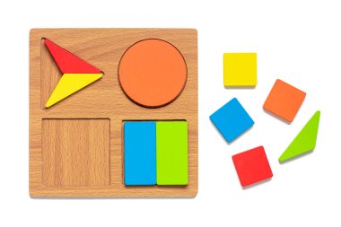 Set of shape Montessori style toys Children wooden eco friendly logic games for preschool kids Playthings for baby development. Collection of educational elements for early childhood development.