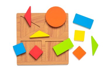 Set of shape Montessori style toys Children wooden eco friendly logic games for preschool kids Playthings for baby development. Collection of educational elements for early childhood development.