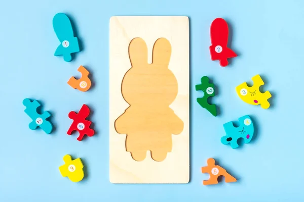 Set Shape Montessori Style Toys Children Wooden Eco Friendly Logic — Fotografia de Stock