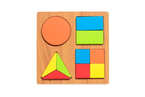 Set Shape Montessori Style Toys Children Wooden Eco Friendly Logic — 图库照片