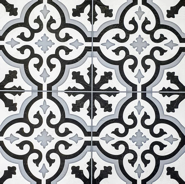 Traditional Uzbek Pattern Ceramic Tile Wall Mosque Seamless Old Floral — Stock Photo, Image