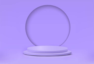 Stand-show ödüllü, mor podyum sahnesi.