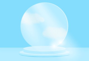 Stand-show ödüllü, mavi gökyüzü podyumu.