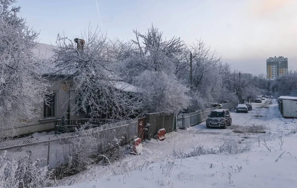 Frosty Morning Minsk District Minsk Mir Belarus — 图库照片