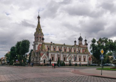Grodno 'daki Kutsal Koruma Katedrali. Beyaz Rusya.