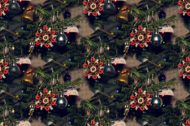 Yeni yıl ya da Noel geometrik kusursuz desen, arkaplan