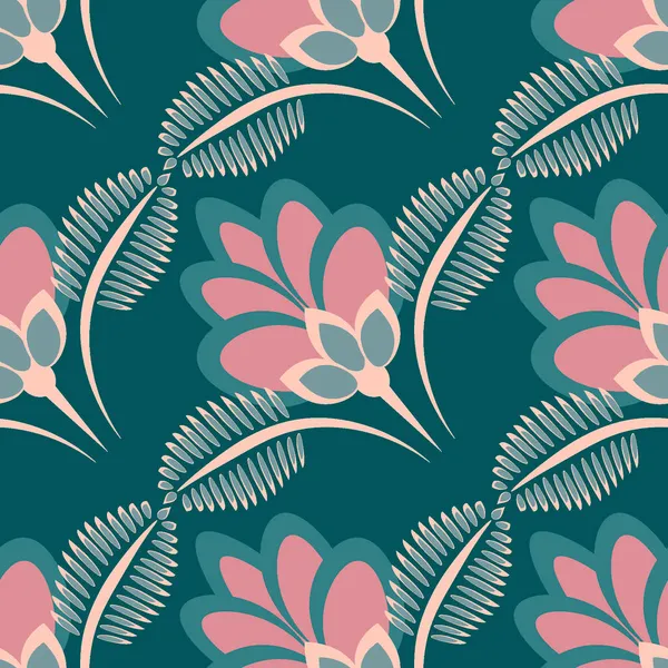 Kusursuz desen, uçsuz bucaksız doku, biçimlendirilmiş çiçekler, grafikler. Bitkiler. Tasarım ögeleri