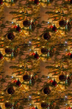 Yeni yıl ya da Noel geometriksiz desen, bir web sitesi ya da blog için arkaplan, tekstil ya da Noel süslemeleri ve ağaçları için ambalaj.