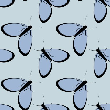 Kusursuz desen, sonsuz doku kare arkaplandaki illüstrasyon, stilize güveler, grafikler. Yaz, böcekler, dayanılmaz yaşam kolaylığı. Tasarım ögeleri - Not defterlerinin, mobil uygulamaların, sitelerin kapaklarının dekorasyonu - Duvar kağıtları, tekstil, pac