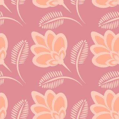 Kusursuz desen, uçsuz bucaksız doku, biçimlendirilmiş çiçekler, grafikler. Bitkiler. Tasarım ögeleri - Duvar kağıdı, tekstil, paketleme, siteler veya mobil uygulamalar için arkaplan