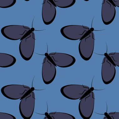 Kusursuz desen, sonsuz doku kare arkaplandaki illüstrasyon, stilize güveler, grafikler. Yaz, böcekler, dayanılmaz yaşam kolaylığı. Tasarım ögeleri - Not defterlerinin, mobil uygulamaların, sitelerin kapaklarının dekorasyonu - Duvar kağıtları, tekstil, pac