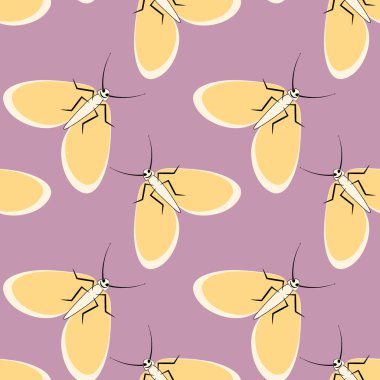 Kusursuz desen, sonsuz doku kare arkaplandaki illüstrasyon, stilize güveler, grafikler. Yaz, böcekler, dayanılmaz yaşam kolaylığı. Tasarım ögeleri - Not defterlerinin, mobil uygulamaların, sitelerin kapaklarının dekorasyonu - Duvar kağıtları, tekstil, pac