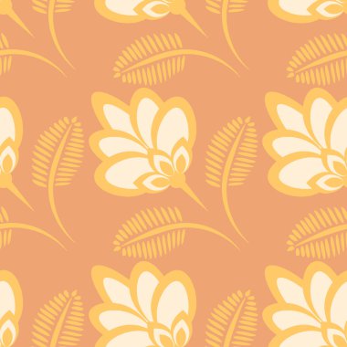 Kusursuz desen, uçsuz bucaksız doku, biçimlendirilmiş çiçekler, grafikler. Bitkiler. Tasarım ögeleri - Duvar kağıdı, tekstil, paketleme, siteler veya mobil uygulamalar için arkaplan