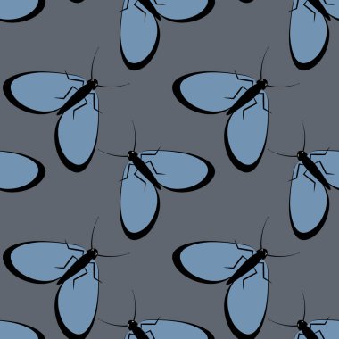 Kusursuz desen, sonsuz doku kare arkaplandaki illüstrasyon, stilize güveler, grafikler. Yaz, böcekler, dayanılmaz yaşam kolaylığı. Tasarım ögeleri - Not defterlerinin, mobil uygulamaların, sitelerin kapaklarının dekorasyonu - Duvar kağıtları, tekstil, pac