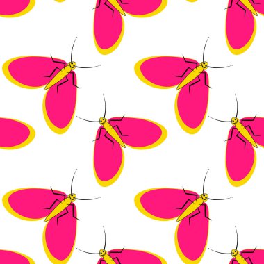 Kusursuz desen, sonsuz doku kare arkaplandaki illüstrasyon, stilize güveler, grafikler. Yaz, böcekler, dayanılmaz yaşam kolaylığı. Tasarım ögeleri - Not defterlerinin, mobil uygulamaların, sitelerin kapaklarının dekorasyonu - Duvar kağıtları, tekstil, pac