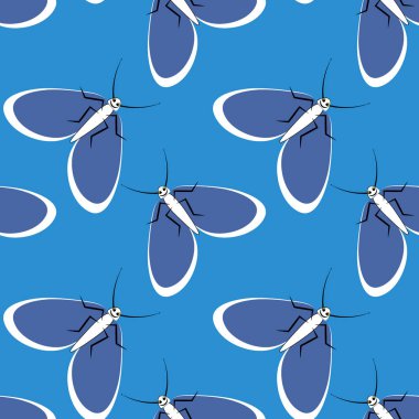 Kusursuz desen, sonsuz doku kare arkaplandaki illüstrasyon, stilize güveler, grafikler. Yaz, böcekler, dayanılmaz yaşam kolaylığı. Tasarım ögeleri - Not defterlerinin, mobil uygulamaların, sitelerin kapaklarının dekorasyonu - Duvar kağıtları, tekstil, pac