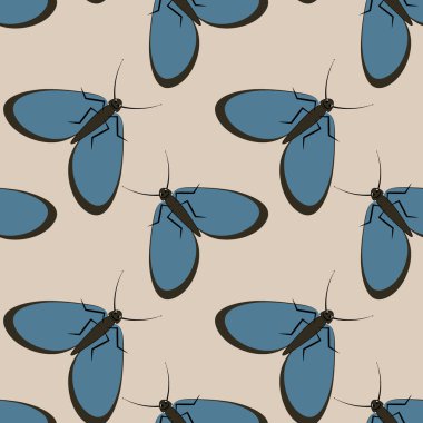 Kusursuz desen, sonsuz doku kare arkaplandaki illüstrasyon, stilize güveler, grafikler. Yaz, böcekler, dayanılmaz yaşam kolaylığı. Tasarım ögeleri - Not defterlerinin, mobil uygulamaların, sitelerin kapaklarının dekorasyonu - Duvar kağıtları, tekstil, pac