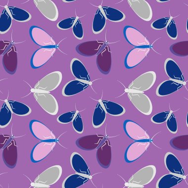 Kusursuz desen, sonsuz doku kare arkaplandaki illüstrasyon, stilize güveler, grafikler. Yaz, böcekler, dayanılmaz yaşam kolaylığı. Tasarım ögeleri - Not defterlerinin, mobil uygulamaların, sitelerin kapaklarının dekorasyonu - Duvar kağıtları, tekstil, pac