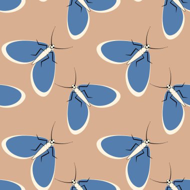 Kusursuz desen, sonsuz doku kare arkaplandaki illüstrasyon, stilize güveler, grafikler. Yaz, böcekler, dayanılmaz yaşam kolaylığı. Tasarım ögeleri - Not defterlerinin, mobil uygulamaların, sitelerin kapaklarının dekorasyonu - Duvar kağıtları, tekstil, pac