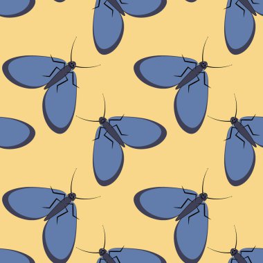 Kusursuz desen, sonsuz doku kare arkaplandaki illüstrasyon, stilize güveler, grafikler. Yaz, böcekler, dayanılmaz yaşam kolaylığı. Tasarım ögeleri - Not defterlerinin, mobil uygulamaların, sitelerin kapaklarının dekorasyonu - Duvar kağıtları, tekstil, pac