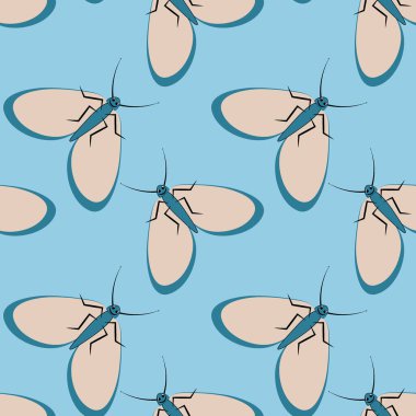 Kare arkaplandaki resim - stilize güveler - grafikler. Yaz, böcekler, dayanılmaz yaşam kolaylığı.