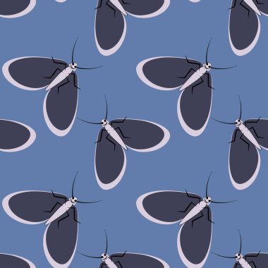 Kare arkaplandaki resim - stilize güveler - grafikler. Yaz, böcekler, dayanılmaz yaşam kolaylığı.