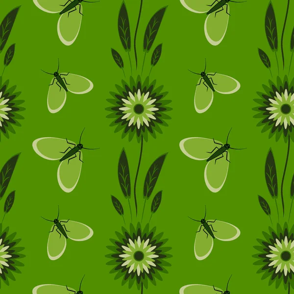 Nahtloses Muster Endlose Textur Illustration Auf Quadratischem Hintergrund Stilisierte Blumen — Stockvektor