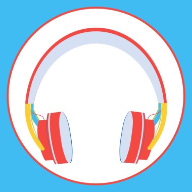 Kare arkaplan, kare, fayans, kulaklık. Kitapların, defterlerin, kartpostalların, iç malzemelerin tasarımı için tasarım öğesi. müzik, podcast, ses, dinle