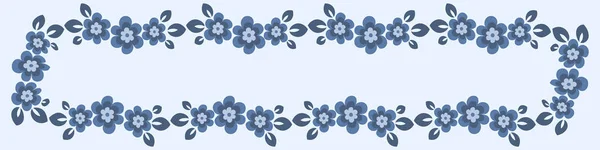 Иллюстрация Листе Формата 4Х1 Стилизованные Цветы Листьями Графика Знамя Текст — стоковое фото