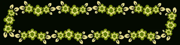 Illusztráció Egy Lap 4X1 Formátumú Stilizált Virágok Levelekkel Grafika Banner — Stock Fotó