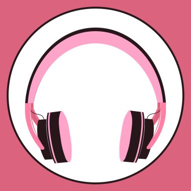 Kare arkaplan, kare, fayans, kulaklık. Kitapların, defterlerin, kartpostalların, iç malzemelerin tasarımı için tasarım öğesi. müzik, podcast, ses, dinle