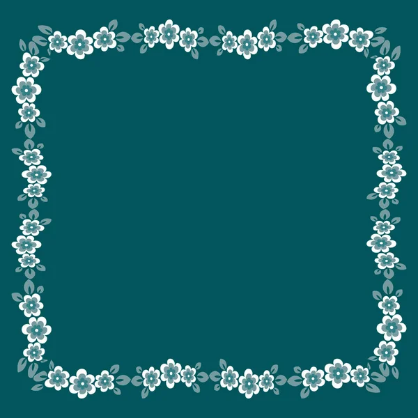 Frame Van Bloemen Een Vierkante Achtergrond Gestileerde Bloemen Bladeren Graphics — Stockvector